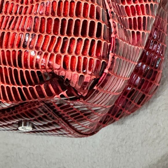 Roberta Di Camerino Italy Shoulder Handbag Shiny Red w/ Metal Handles RARE - Picture 10 of 16